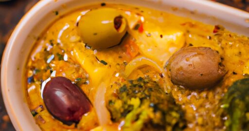 Tajine se zeleninou a olivami.