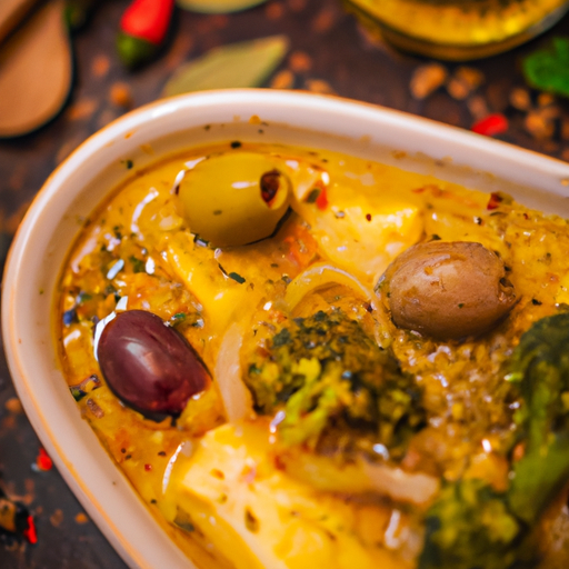 Tajine se zeleninou a olivami.