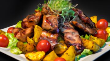 Slepice s hranolkami a salátem