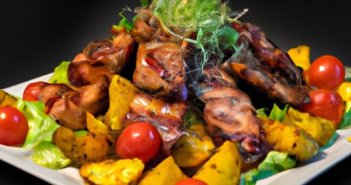 Slepice s hranolkami a salátem