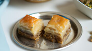 Baklava s medem a ořechy.