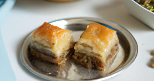 Baklava s medem a ořechy.