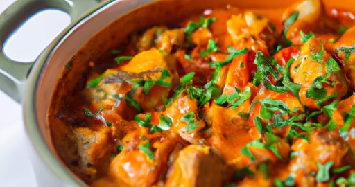 Ratatouille s kuřecím masem a krupičným pestem