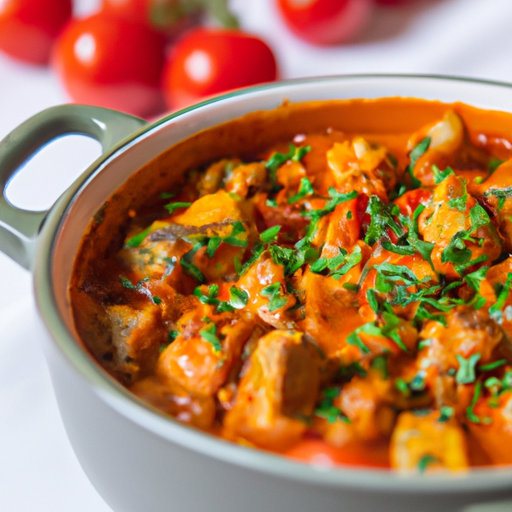 Ratatouille s kuřecím masem a krupičným pestem