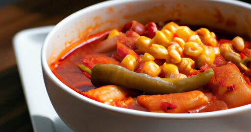 Korejský kimchi fazole s houbami