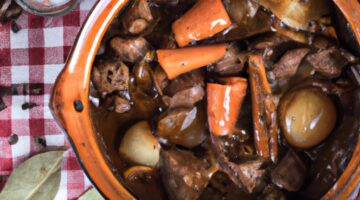 Boeuf bourguignon s hranolkami.