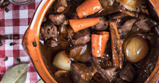 Boeuf bourguignon s hranolkami.