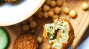 Egypstký falafel s hummusem.