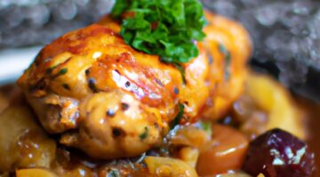 Kuřecí coq au vin.