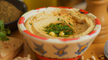 Hummus s olivami a rajčaty