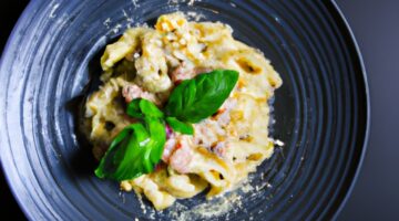 Bylé těstoviny s omáčkou carbonara.