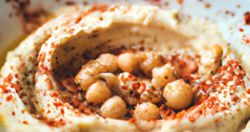 Hummus s olivovým olejem a tahini.