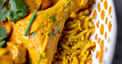 Zelený thajský kari s kuřecím masem.