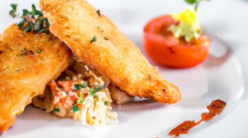 Kuřecí kordon bleu s hranolkami.