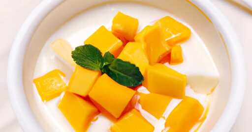 Mangový kulajda s koriandrem.