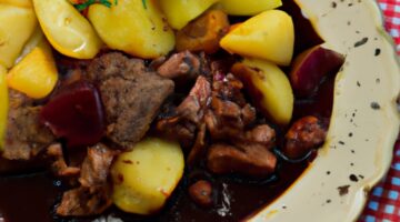 Hovězí Bourguignonne s brambory.