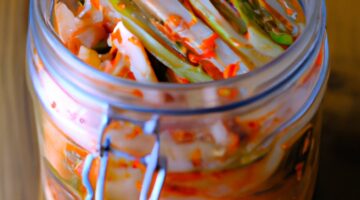 Kimchi – tradiční korejská fermentovaná zelenina.