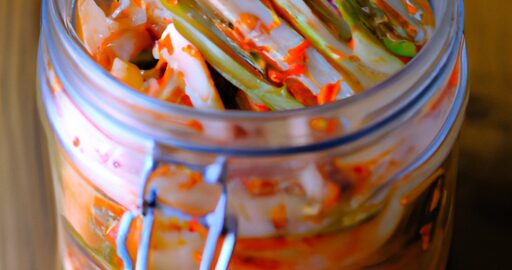 Kimchi – tradiční korejská fermentovaná zelenina.