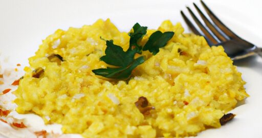 Risotto s hříbky a šafránem.