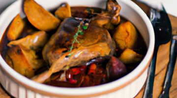 Kuře s houbovou omáčkou a bramborem.