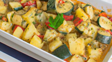 Ratatouille pečená zelenina a olivy.