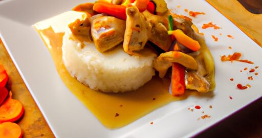 Dušené kuřecí maso s kari rice