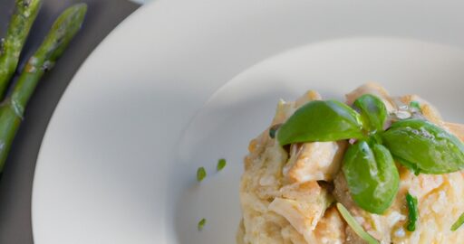 Risotto s houbami a šparágama