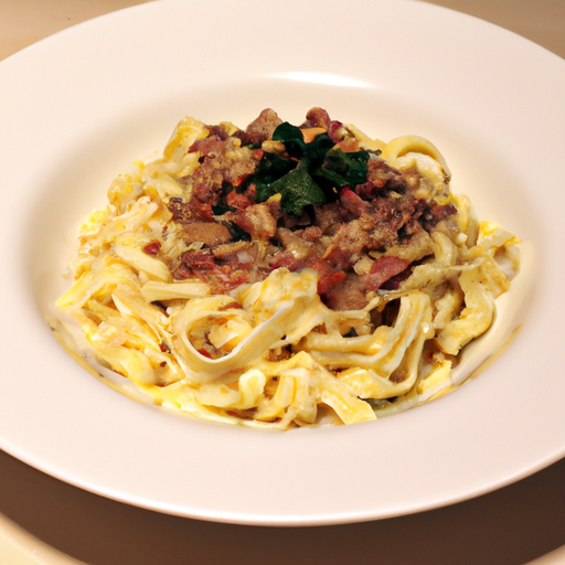 Pasta carbonara cestoviny s vajíčkem a pancettou