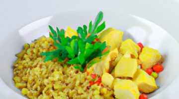 Zeleninový nákyp s berberisem a rýží.