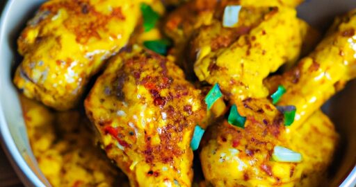 Kuře s červenou kari omáčkou.