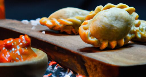 Kuřecí empanadas se salsou.