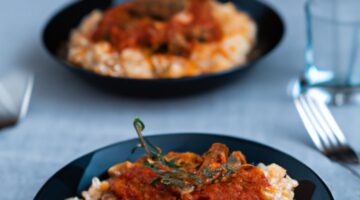 Kořeněný masový ragú s rýží.