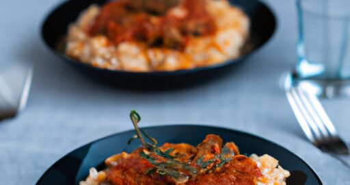 Kořeněný masový ragú s rýží.