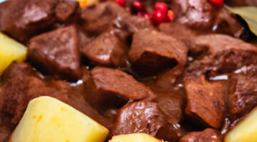 Hovězí Bourguignon s knedlíkem.