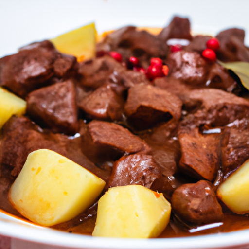 Hovězí Bourguignon s knedlíkem.