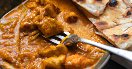 Kuřecí korma s naan chlebem