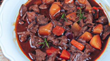 Boeuf bourguignon s bramborem.