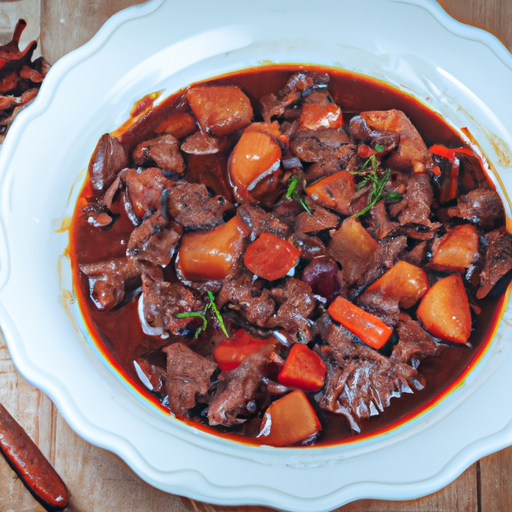 Boeuf bourguignon s bramborem.