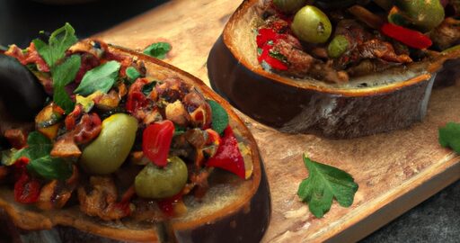 Sicilská caponata na bruschettu.