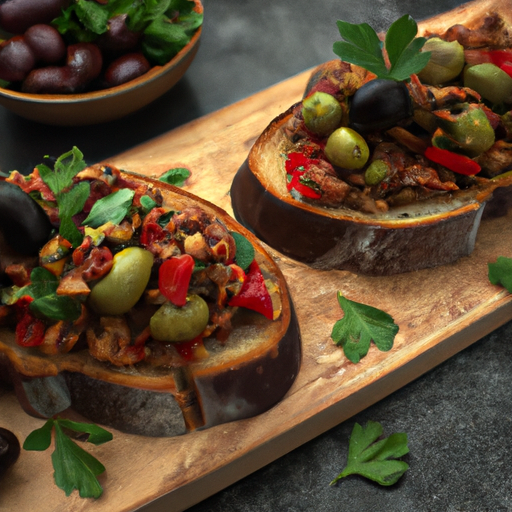 Sicilská caponata na bruschettu.