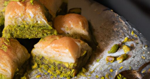 Baklava s ořechy a pistáciemi.