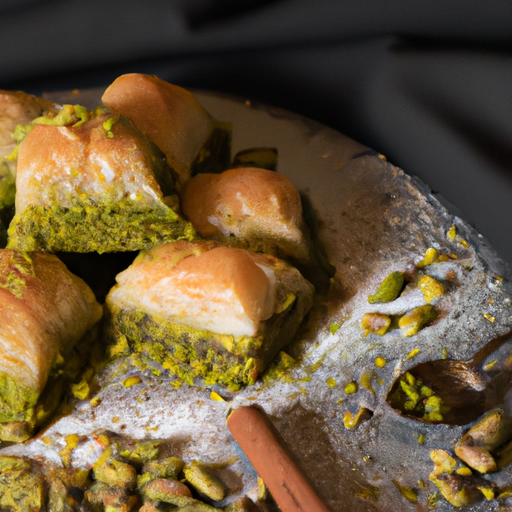 Baklava s ořechy a pistáciemi.