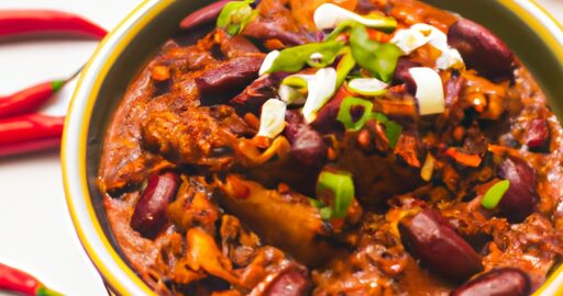 Rajma masala s jehněčím a chilli.