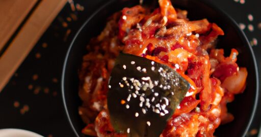 Rýžové placičky s kimchi a hovězím masem