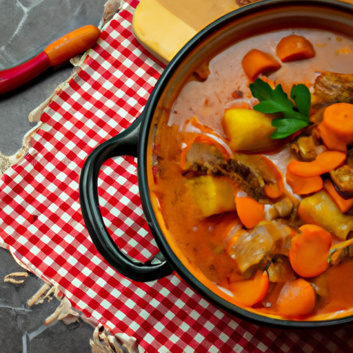 Houbový guláš s knedlíky.