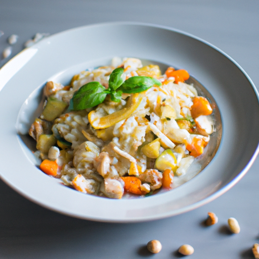 Risotto s houbami a cuketou.