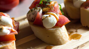 Italská rajčatová bruschetta s mozzarellou