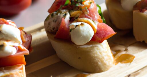 Italská rajčatová bruschetta s mozzarellou