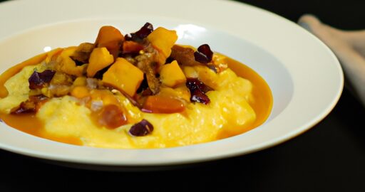 Rajčatová polévka s tvarohem.