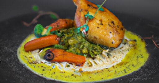 Nakrájené kuřecí kari s cizrnou.